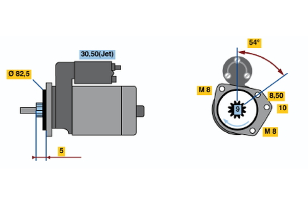 BOSCH Starter 0986016790 for VW