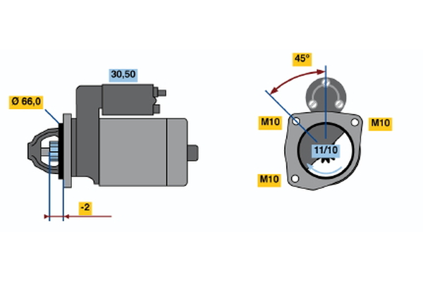 BOSCH Starter 0986013240 for PEUGEOT TALBOT LANCIA FIAT HYUNDAI LADA SUZUKI
