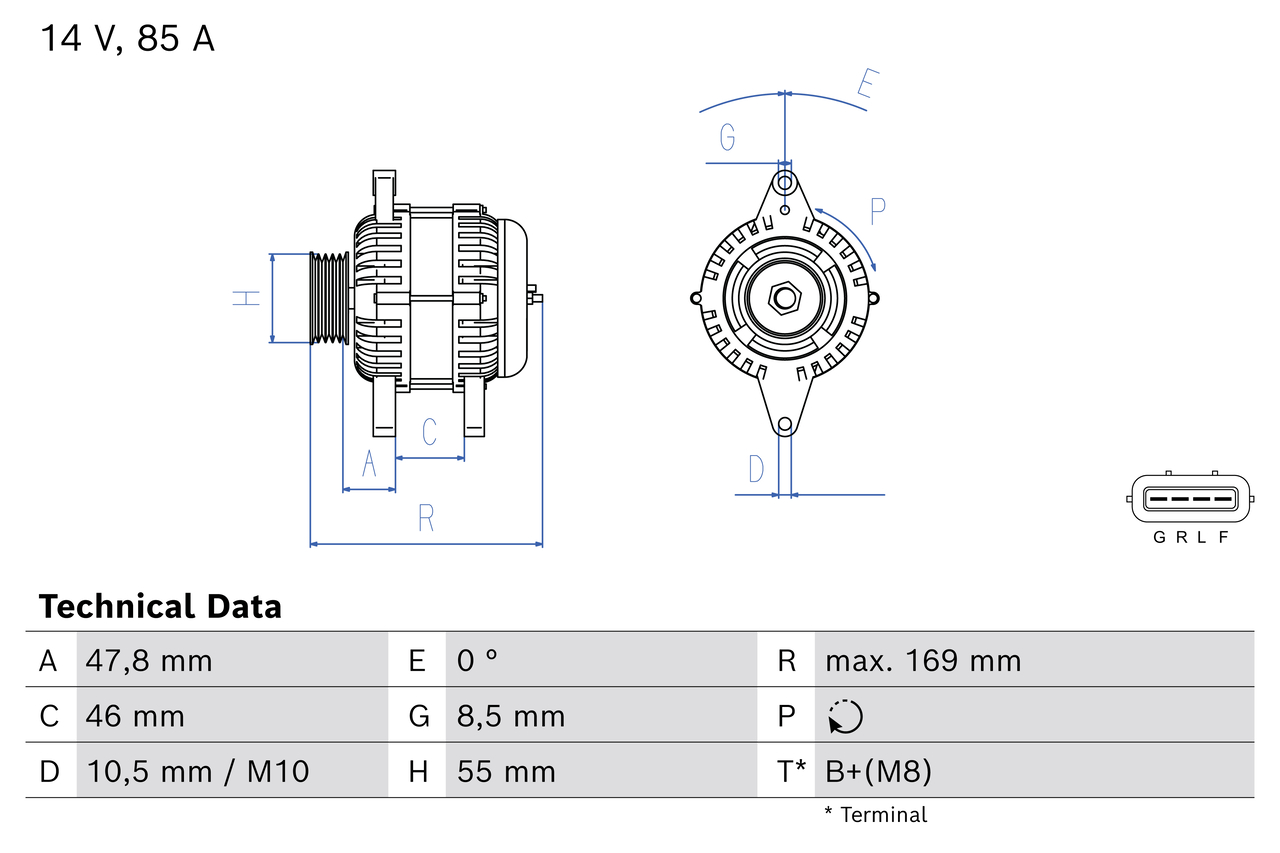 BOSCH Generator 0986085160 for MITSUBISHI