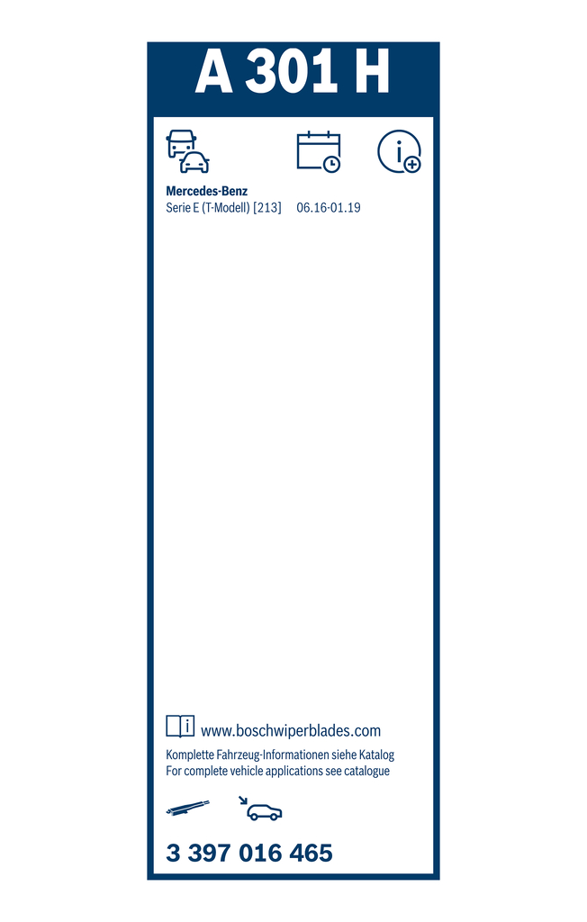 BOSCH Viskerblad 3397016465 for MERCEDES-BENZ PORSCHE VW