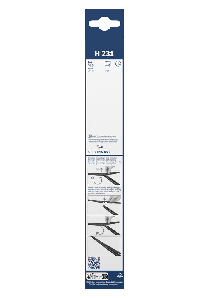 BOSCH Viskerblad 3397015663 for MITSUBISHI RENAULT DACIA