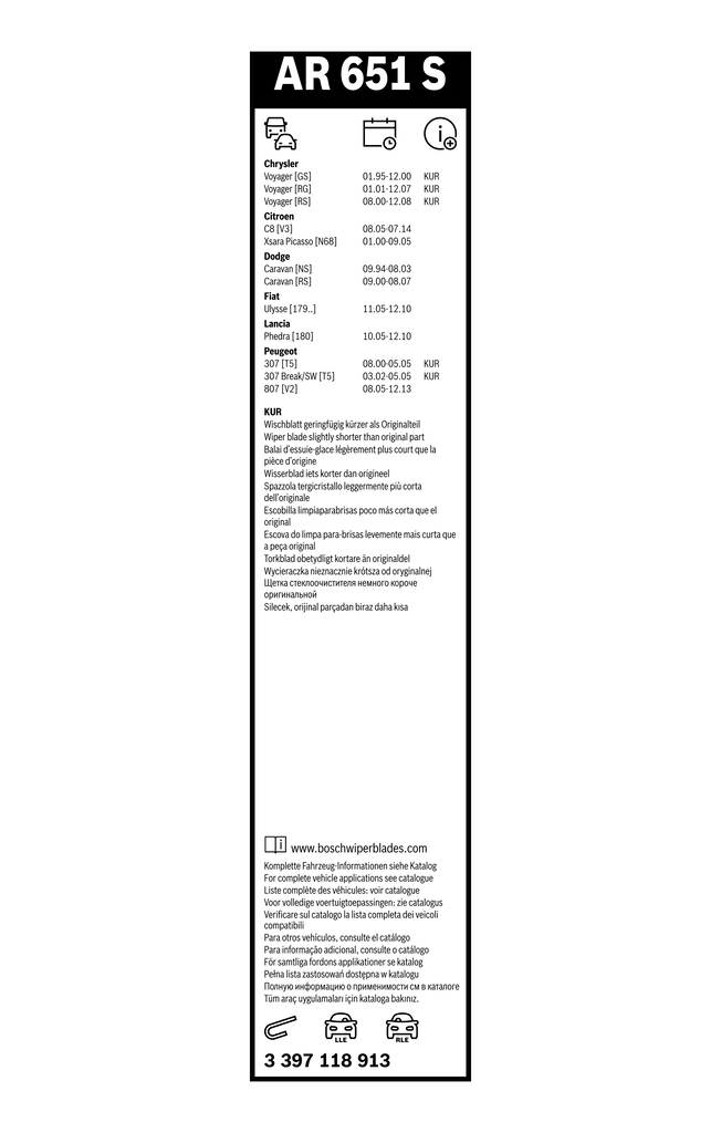 BOSCH Viskerblad 3397118913 foran