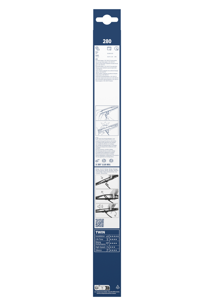 BOSCH Viskerblad 3397118801 foran for PEUGEOT LANCIA VW MERCEDES-BENZ NISSAN RENAULT
