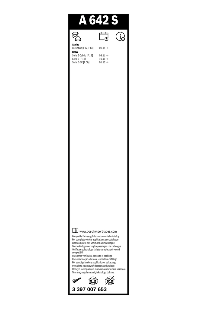 BOSCH Viskerblad 3397007653 for ROLLS-ROYCE