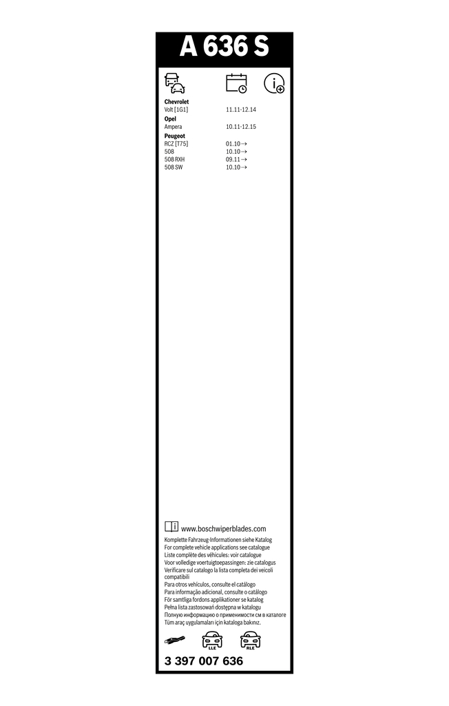 BOSCH Viskerblad 3397007636 for PEUGEOT