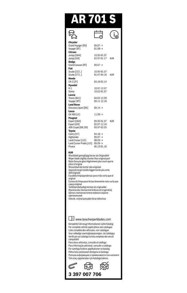 BOSCH Viskerblad 3397007706 foran