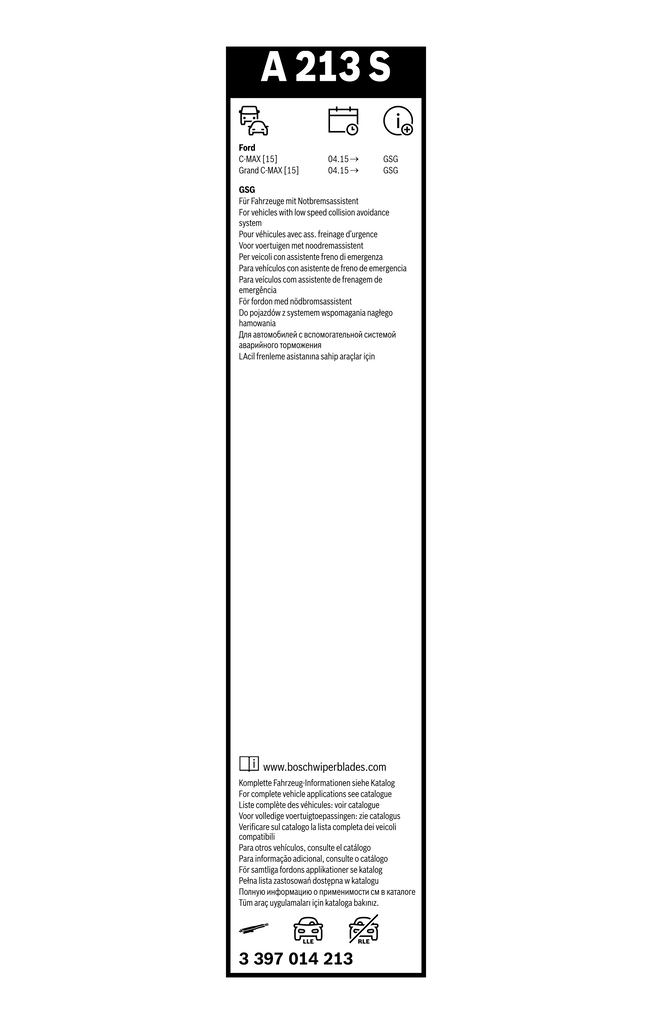 BOSCH Viskerblad 3397014213 for FORD
