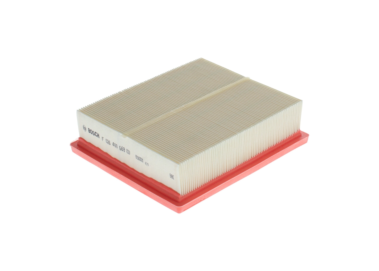 BOSCH Luftfilter f026400669 Filterindsats length_mm_203|Længde [mm]|217 width_mm_206|Bredde [mm]|185 height_mm_209|Højde [mm]|57 57mm for MITSUBISHI