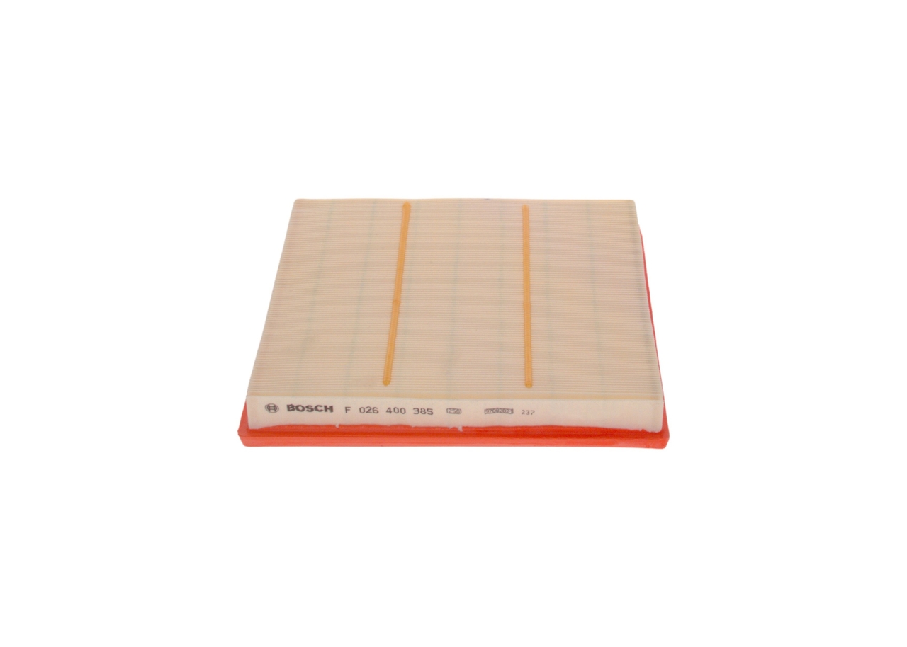BOSCH Luftfilter f026400385 Filterindsats length_mm_203|Længde [mm]|250 width_mm_206|Bredde [mm]|256 height_mm_209|Højde [mm]|35,5 35,5mm for OPEL HO