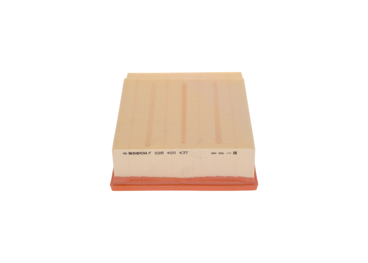 BOSCH Luftfilter f026400437 Filterindsats length_mm_203|Længde [mm]|267 width_mm_206|Bredde [mm]|213 height_mm_209|Højde [mm]|70 70mm for VW