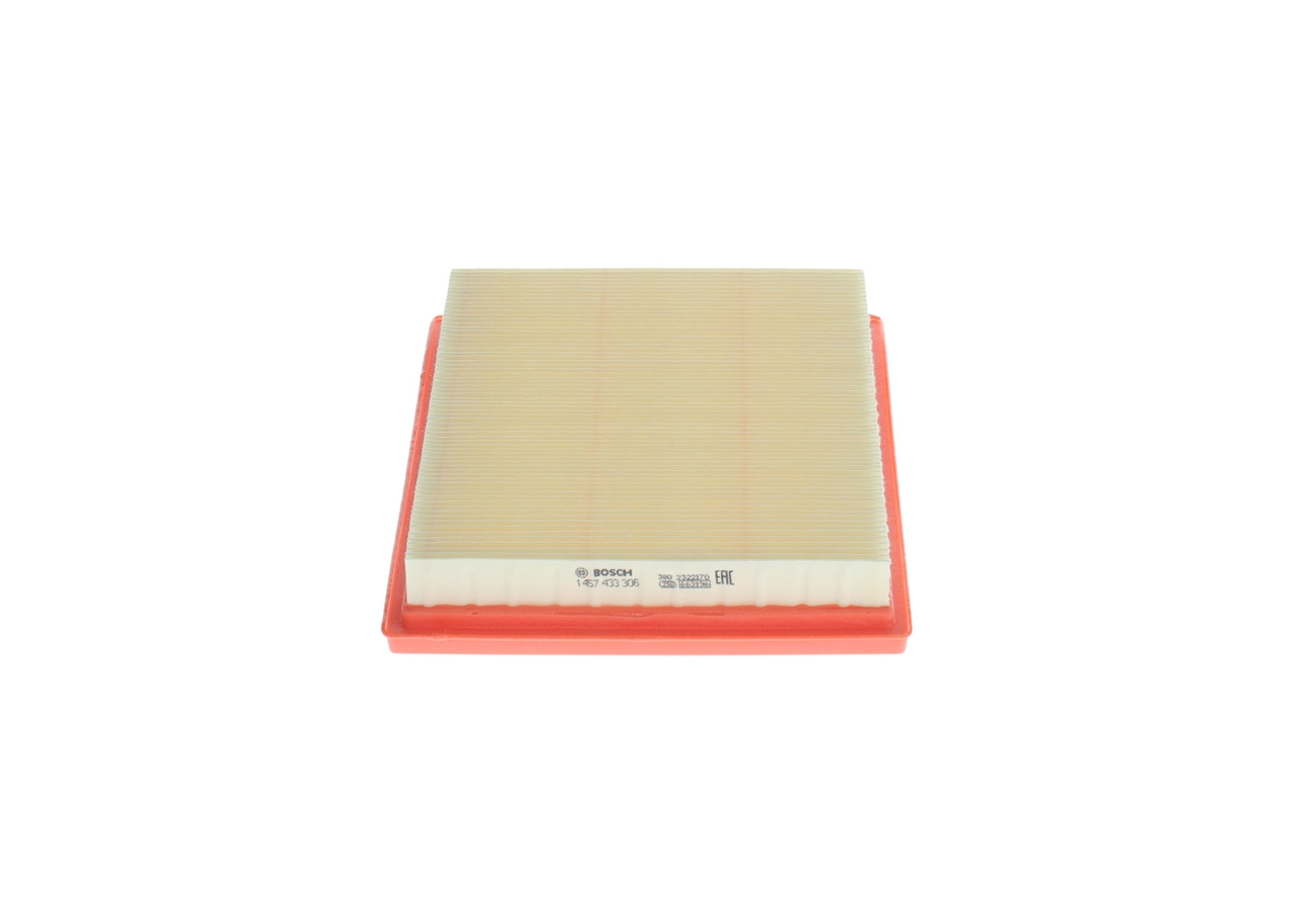 BOSCH Luftfilter 1457433306 Filterindsats length_mm_203|Længde [mm]|217 width_mm_206|Bredde [mm]|168 height_mm_209|Højde [mm]|34 quantity_563|Mængde|1