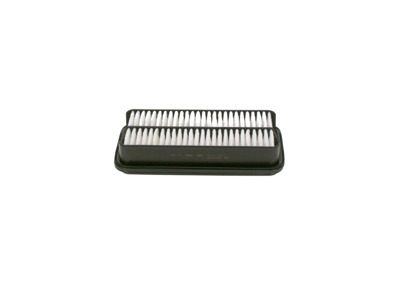 BOSCH Luftfilter 1457433957 Filterindsats length_mm_203|Længde [mm]|249 width_mm_206|Bredde [mm]|120 height_mm_209|Højde [mm]|51 quantity_563|Mængde|1