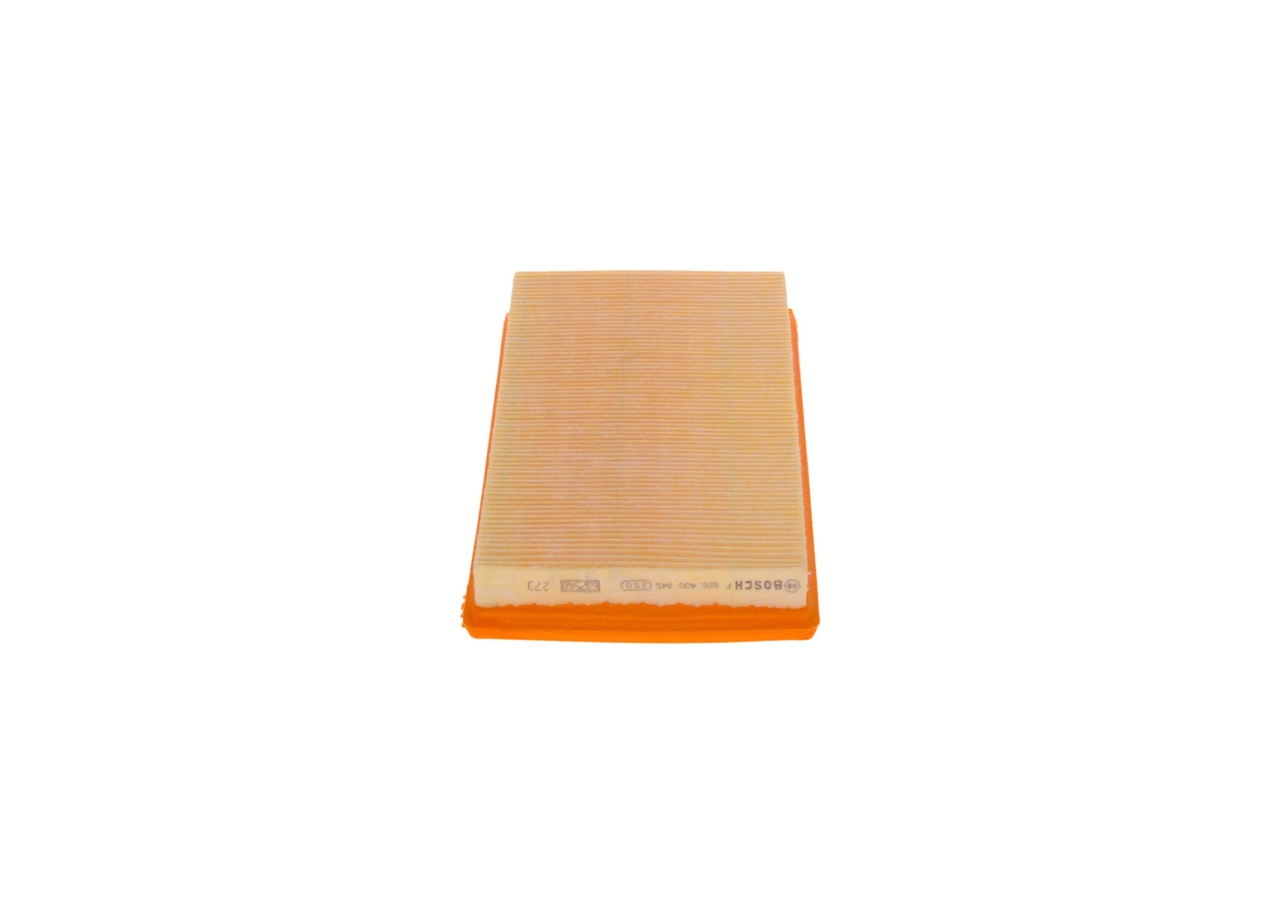 BOSCH Luftfilter f026400045 Filterindsats length_mm_203|Længde [mm]|250 width_mm_206|Bredde [mm]|150 height_mm_209|Højde [mm]|38 38mm for SUZUKI