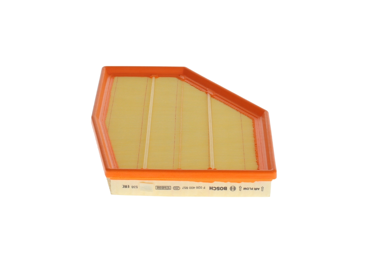 BOSCH Luftfilter f026400857 Filterindsats length_mm_203|Længde [mm]|267 width_mm_206|Bredde [mm]|218 height_mm_209|Højde [mm]|37 37mm for BMW