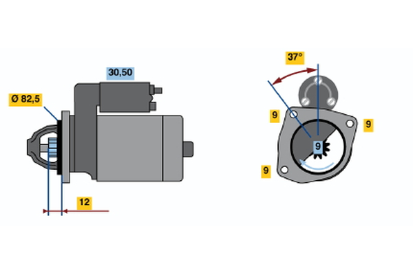 BOSCH Starter 0986017790 for LANCIA FIAT