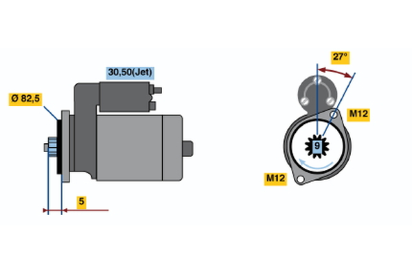 BOSCH Starter 0986021220 for VW