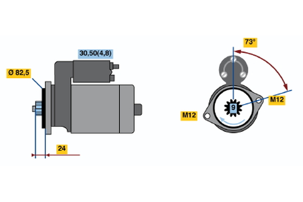 BOSCH Starter 0986021630 for MERCEDES-BENZ VW