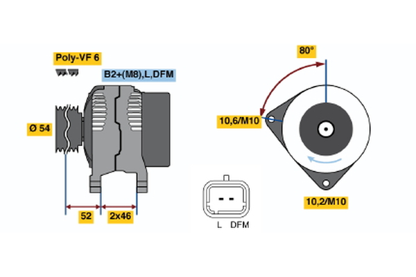 BOSCH Generator 0986046240 for FIAT PEUGEOT LANCIA