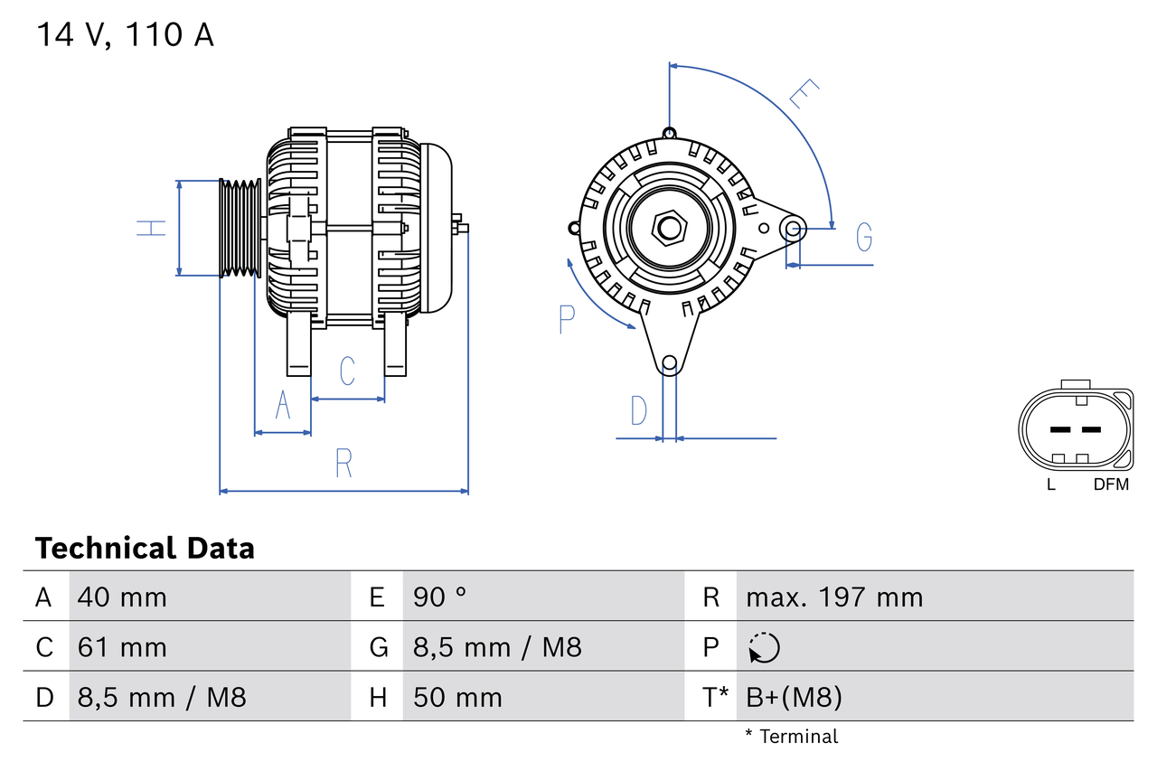 BOSCH Generator 0986084810 for VW