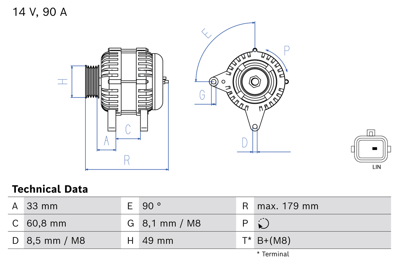BOSCH Generator 0986086240 for DACIA