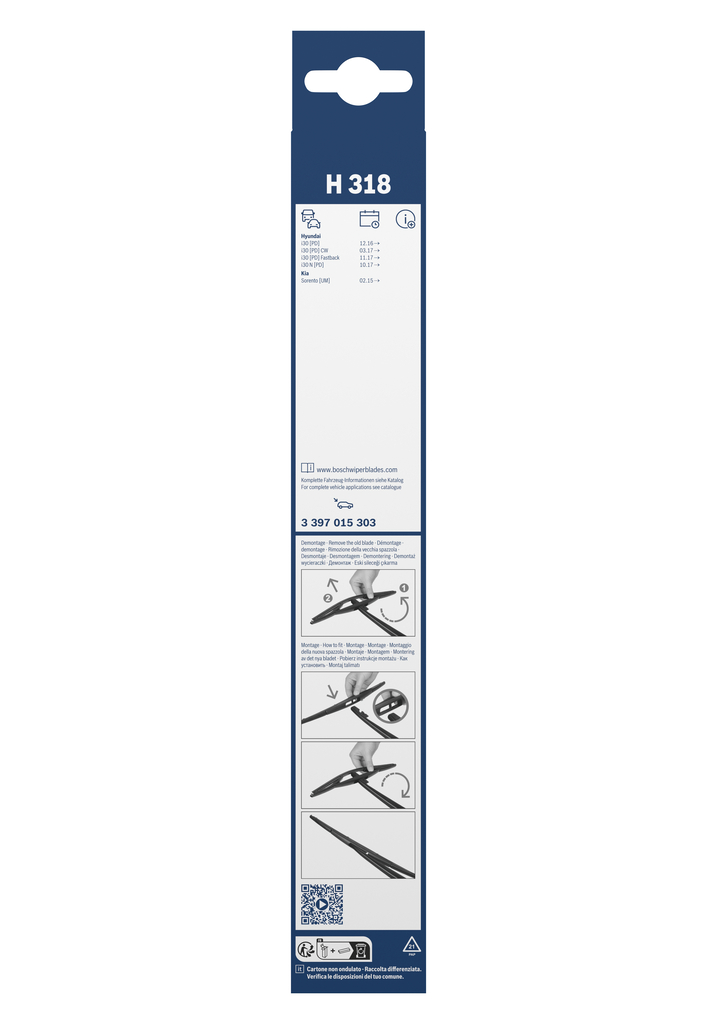 BOSCH Viskerblad 3397015303 for KIA HYUNDAI