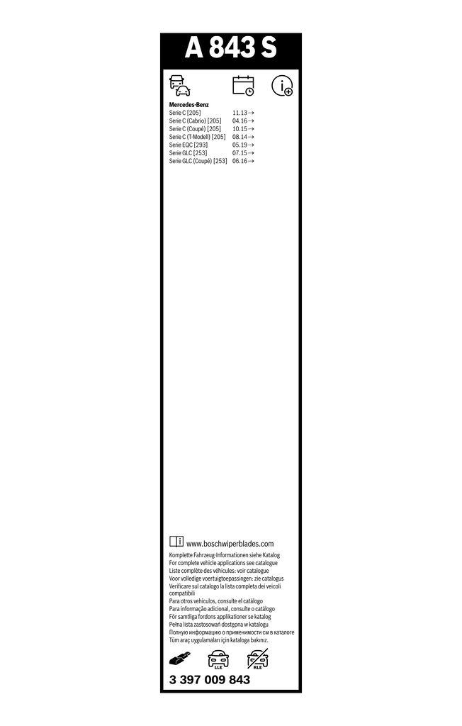 BOSCH Viskerblad 3397009843 for MERCEDES-BENZ