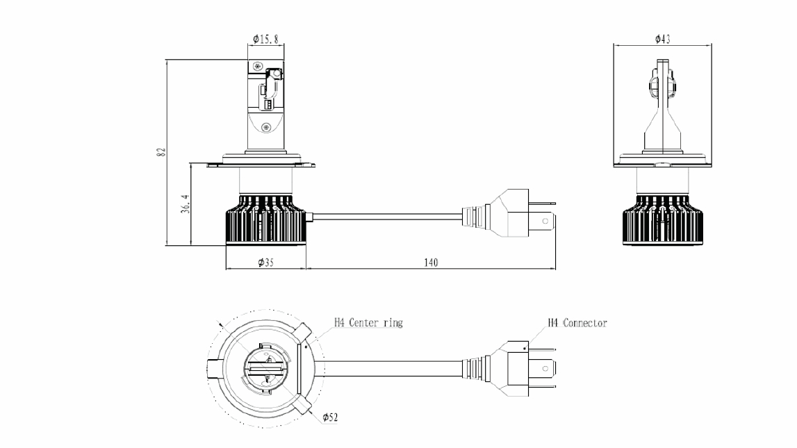 BOSCH Pære, fjernlys 1987301804 H4