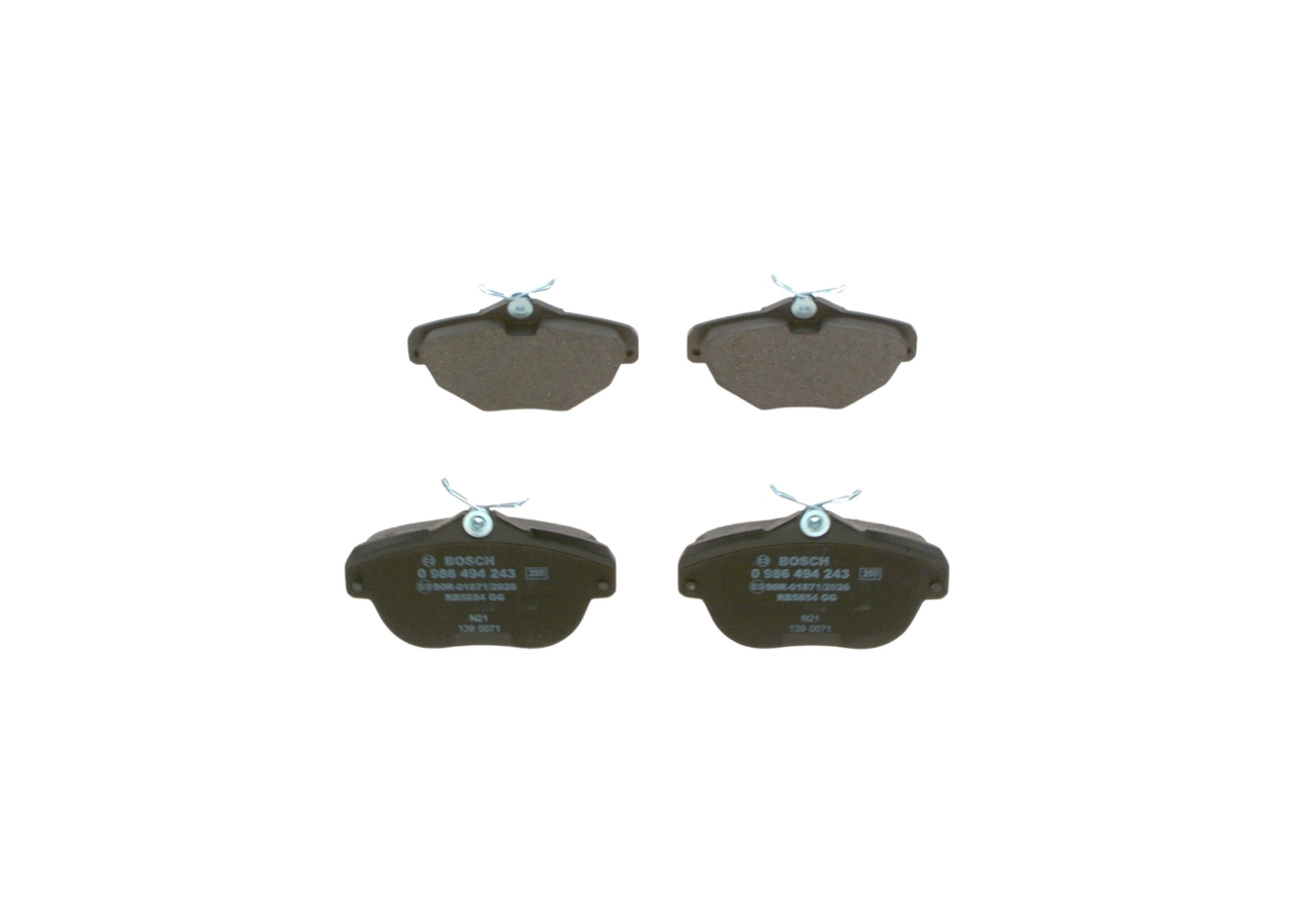BOSCH Bremseklodser 0986494243 for PEUGEOT