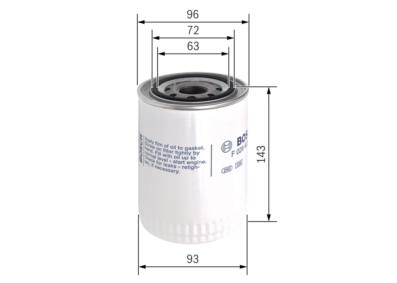 BOSCH F 026 407 121 93mm for VOLVO IVECO RENAULT