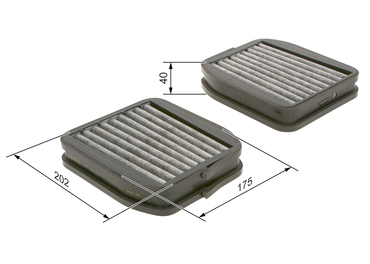 BOSCH Kabineluftfilter 1987432512 for MERCEDES-BENZ