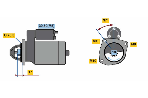 BOSCH Starter 0986023530 for OPEL VAUXHALL NISSAN RENAULT