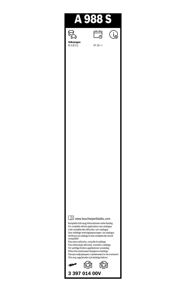 BOSCH Viskerblad 339701400v for VW