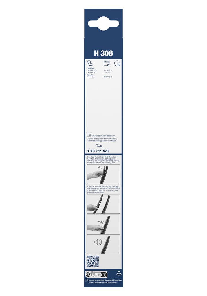 BOSCH Viskerblad 3397011628 for CHEVROLET HYUNDAI KIA