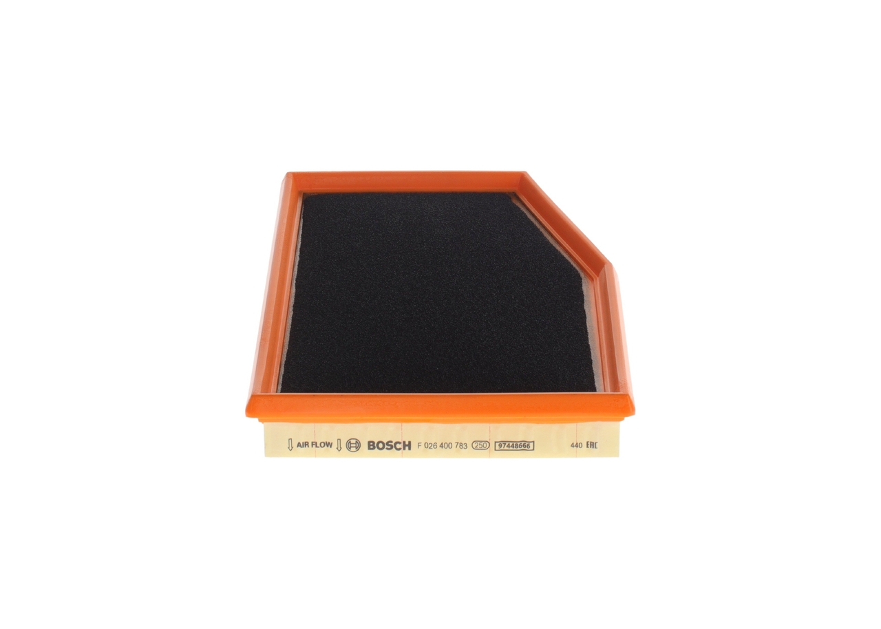 BOSCH Luftfilter f026400783 Filterindsats length_mm_203|Længde [mm]|178 width_mm_206|Bredde [mm]|242 height_mm_209|Højde [mm]|32 32mm for PORSCHE