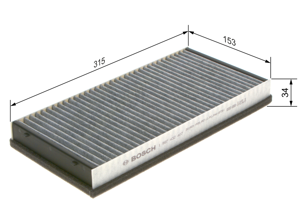 BOSCH Kabineluftfilter 1987432407 for PORSCHE