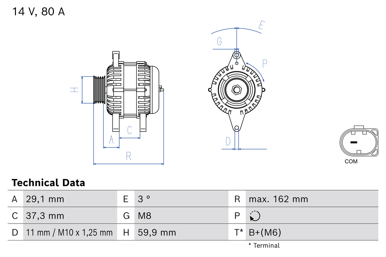 BOSCH Generator 0986085250 for PEUGEOT TOYOTA