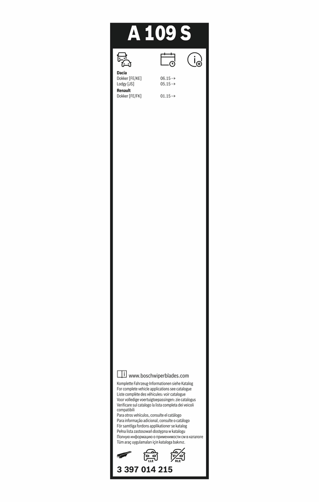BOSCH Viskerblad 3397014215 for DACIA