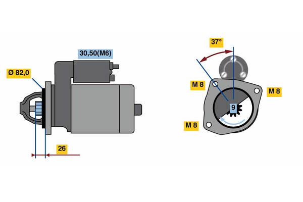BOSCH Starter 0986023120 for FIAT PEUGEOT CITROËN IVECO