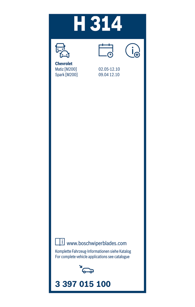 BOSCH Viskerblad 3397015100 for CHEVROLET