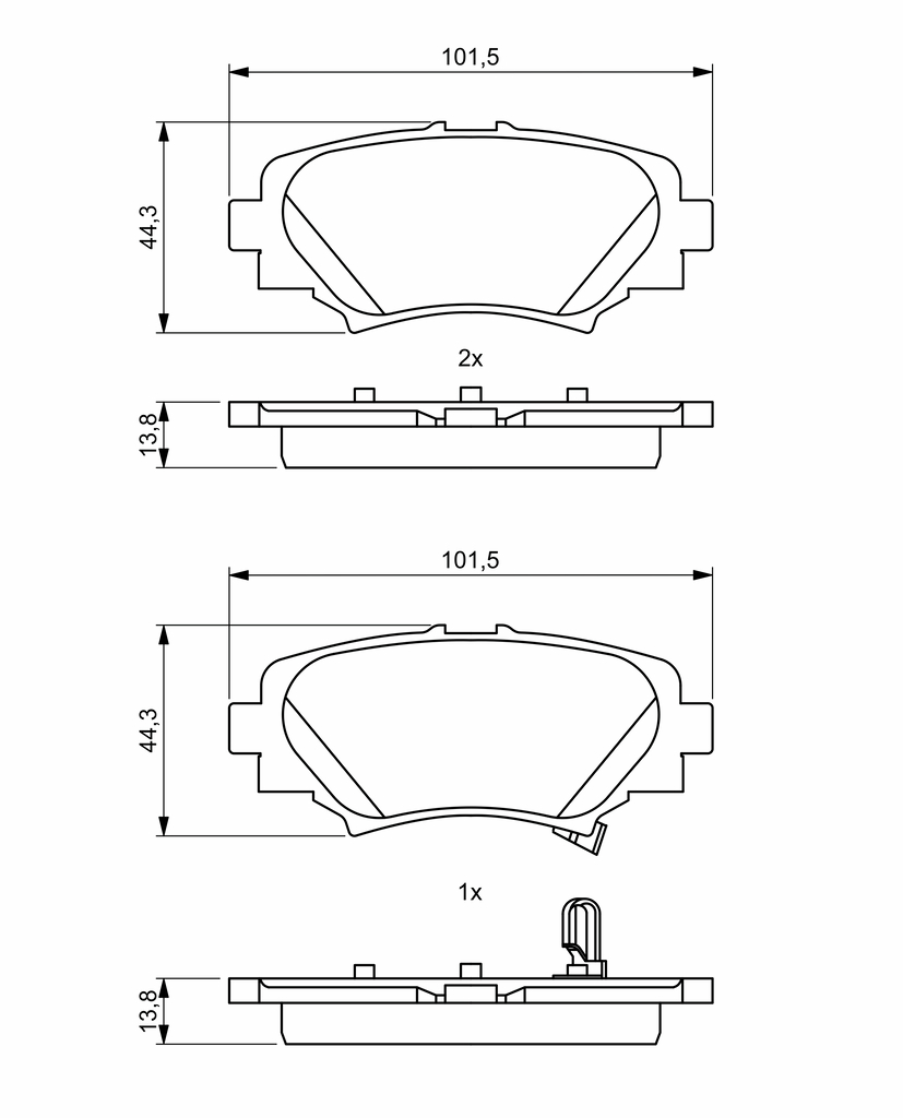 BOSCH Bremseklodser 0986494803 for MAZDA