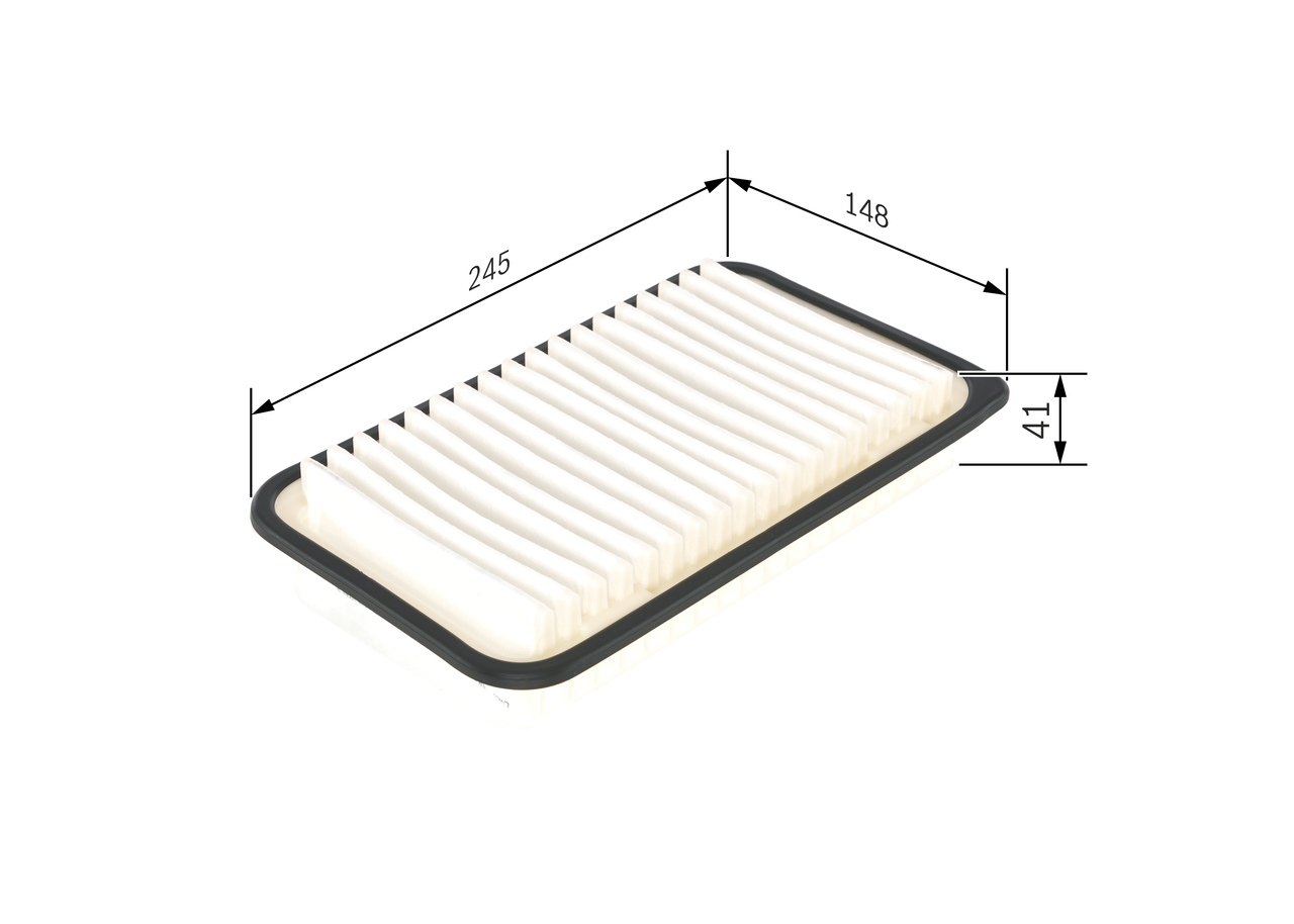 BOSCH Luftfilter f026400341 Filterindsats length_mm_203|Længde [mm]|245 width_mm_206|Bredde [mm]|146 height_mm_209|Højde [mm]|39 39mm for OPEL VAUXHA
