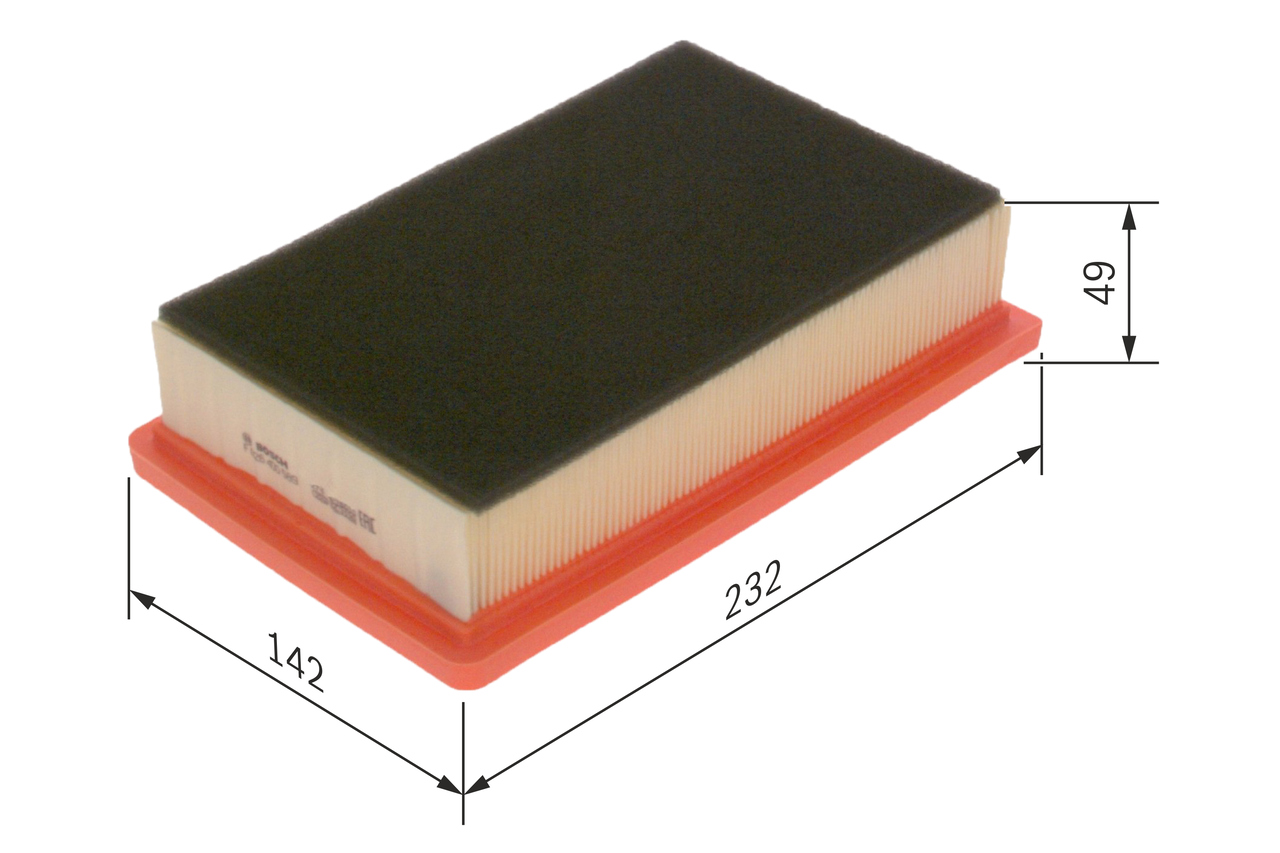 BOSCH Luftfilter f026400589 Filterindsats length_mm_203|Længde [mm]|227 width_mm_206|Bredde [mm]|144 height_mm_209|Højde [mm]|59 59mm for FIAT