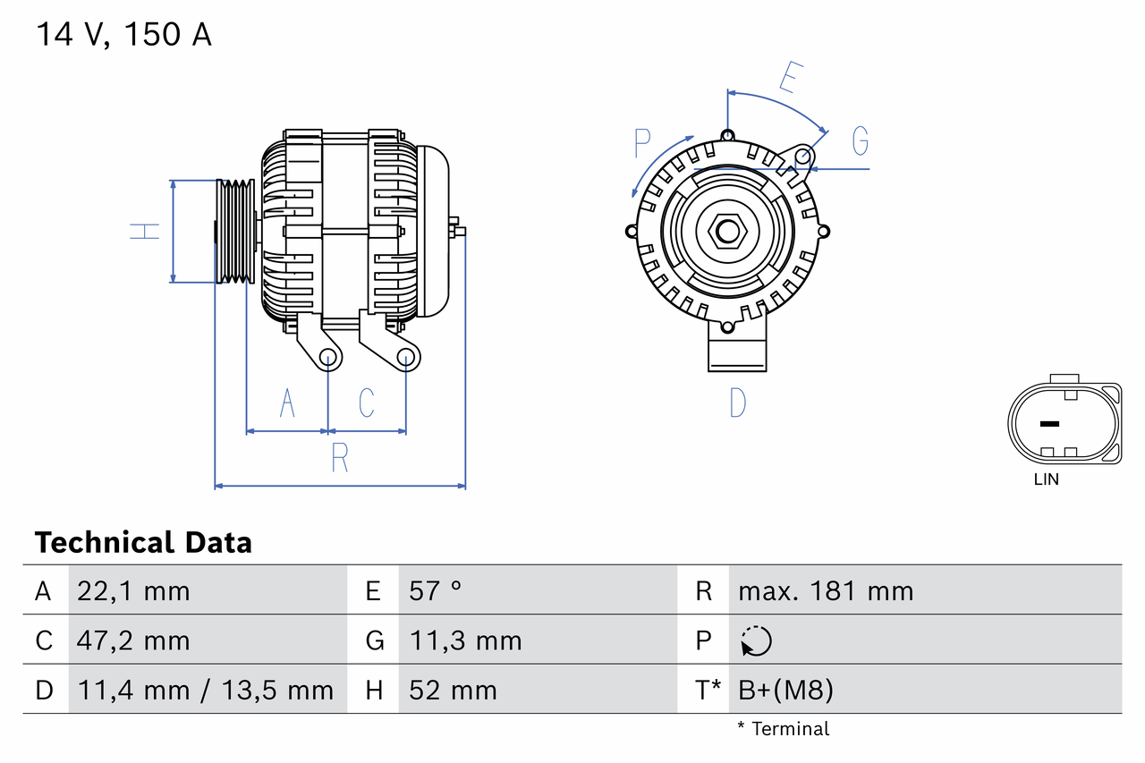 BOSCH Generator 0 986 085 230 for LAND ROVER ROVER