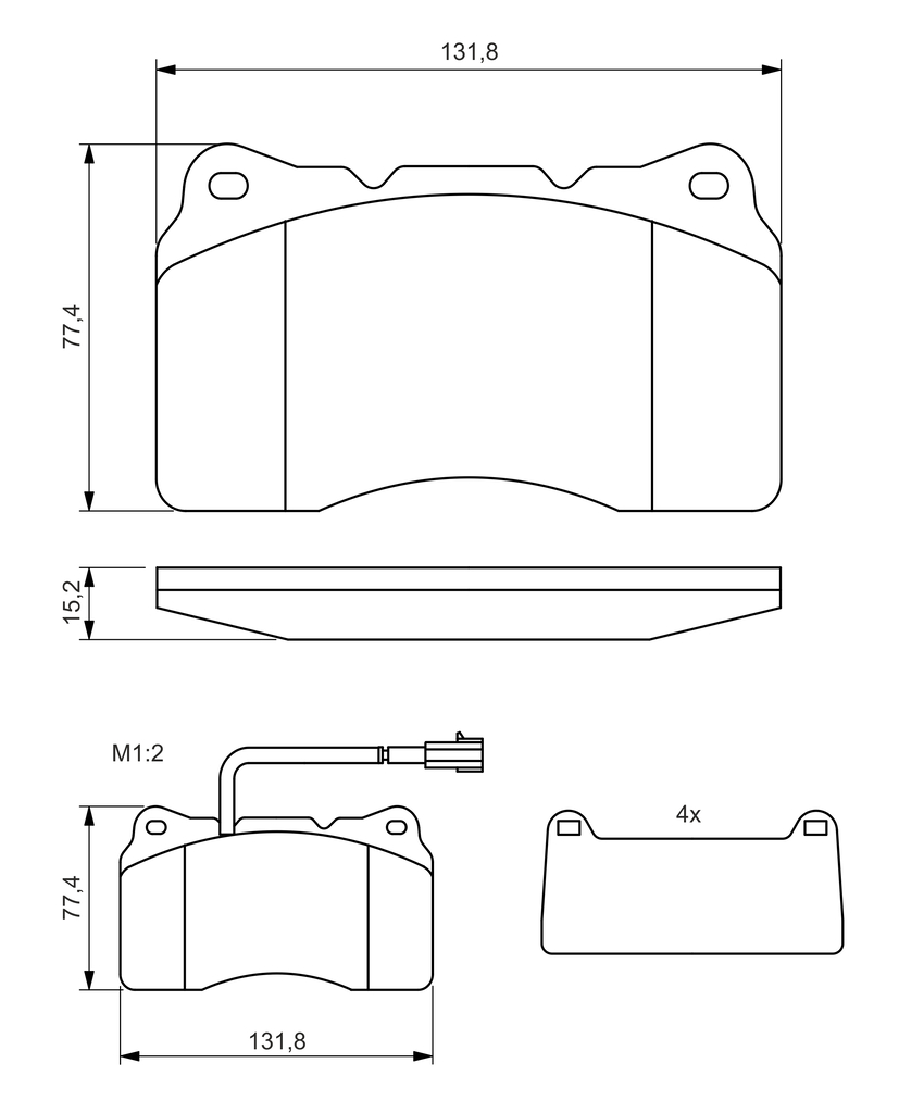 BOSCH Bremseklodser 0986494131 for LANCIA MASERATI
