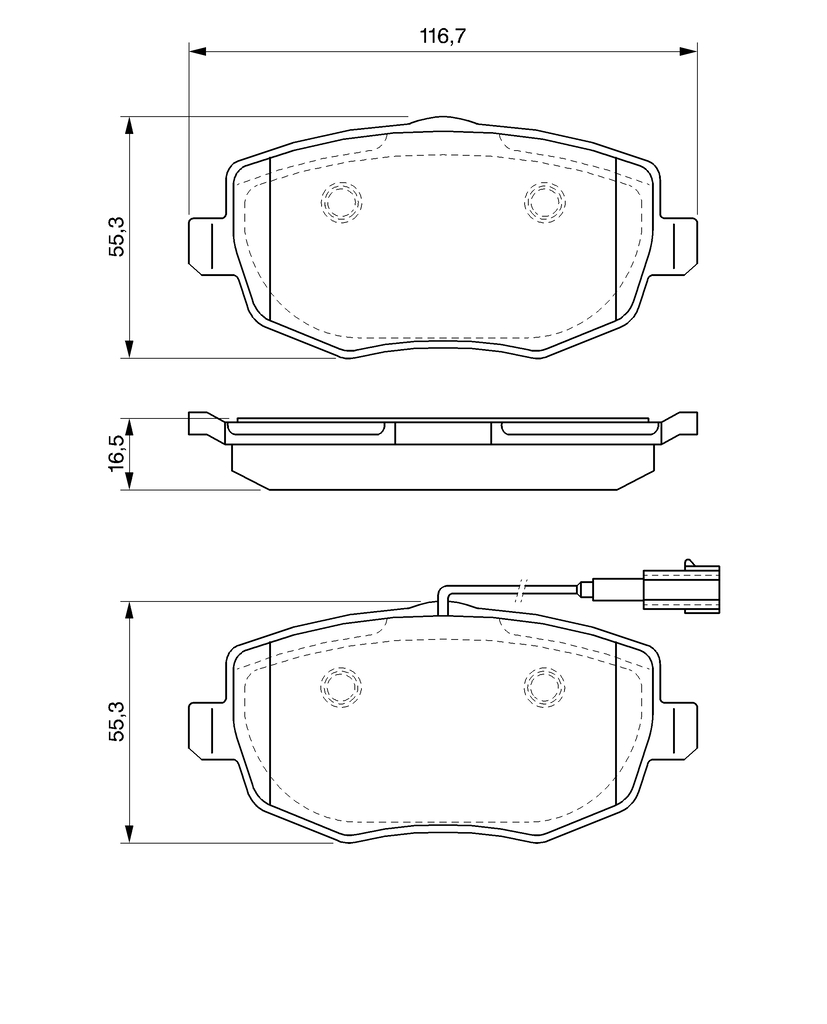 BOSCH Bremseklodser 0986494075 for FIAT LANCIA