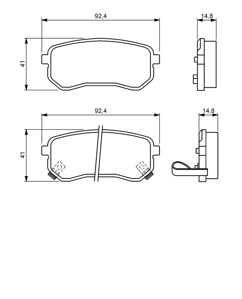 BOSCH Bremseklodser 0986494145 for HYUNDAI KIA