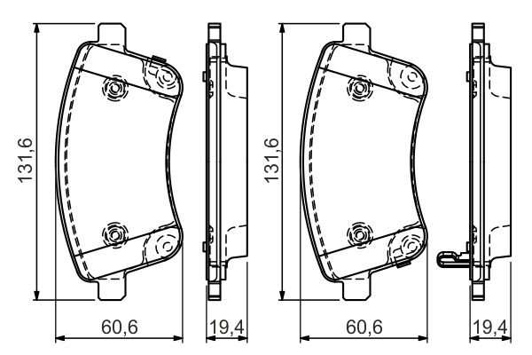 BOSCH Bremseklodser 0986494552 for KIA