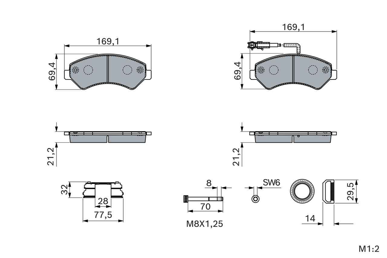BOSCH Bremseklodser 0986460239 for FIAT RAMBLER