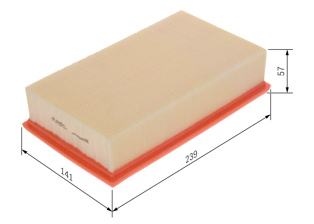 BOSCH Luftfilter f026400047 Filterindsats length_mm_203|Længde [mm]|239 width_mm_206|Bredde [mm]|141 height_mm_209|Højde [mm]|58 replaced_by_10017|Ers
