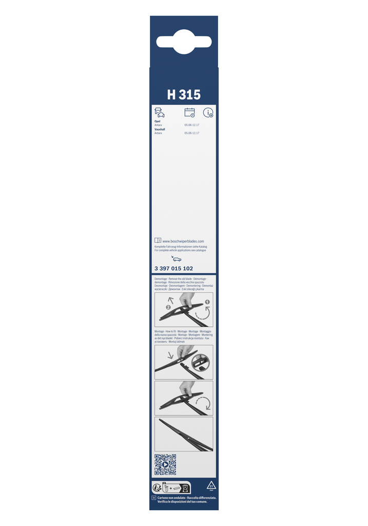 BOSCH Viskerblad 3397015102 for OPEL VAUXHALL